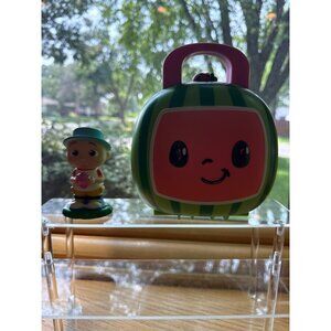 CoComelon JJ LunchBox Green & Pink Watermelon Design Removable Dividers & Figure